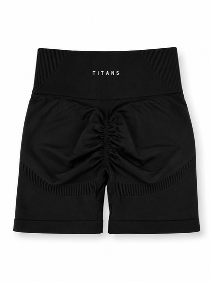 THE ATALANTA SCRUNCH SHORTS — ONYX