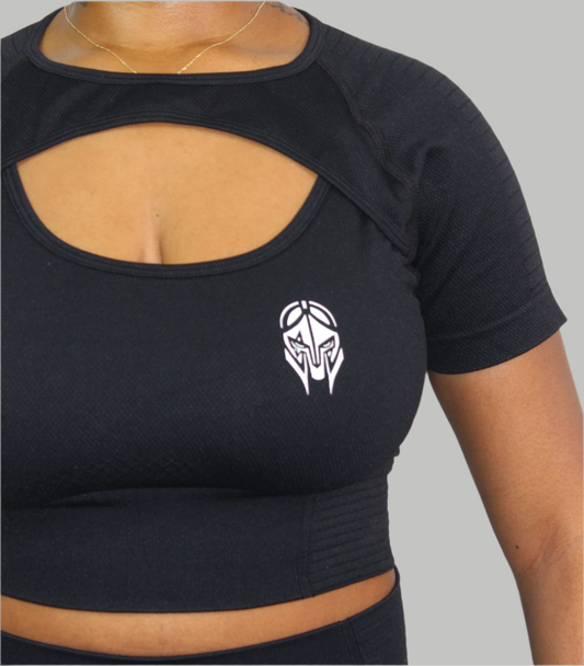 VALKYRIE SHORT SLEEVE TOP - BLACK