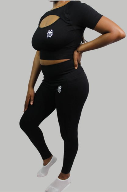 Black Valkyrie short sleeve T-shirt by Titans, featuring a sleek design and comfortable fit, shown on a mannequin.