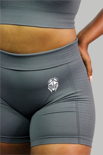 Grey Valkyrie Shorts by Titans, featuring a comfortable fit and sporty design, shown on a model.