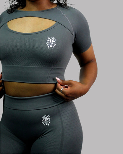 Black Valkyrie short sleeve shirt by Titans, featuring a sleek design and comfortable fit, shown on a white background.